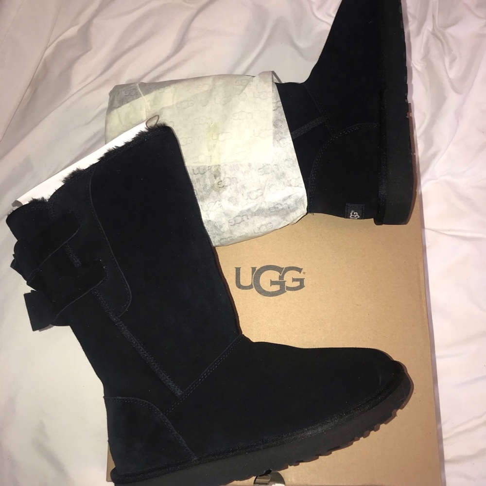 UGG Australia Allegra Bow Tall BOOTS black